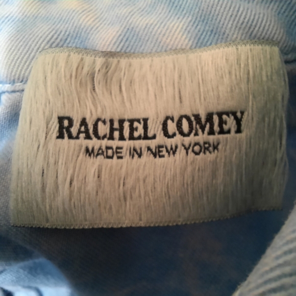 RACHEL COMEY Account Top in Baby Blue Reverse Button Down Blouse Double Collar 6 - Picture 7 of 7